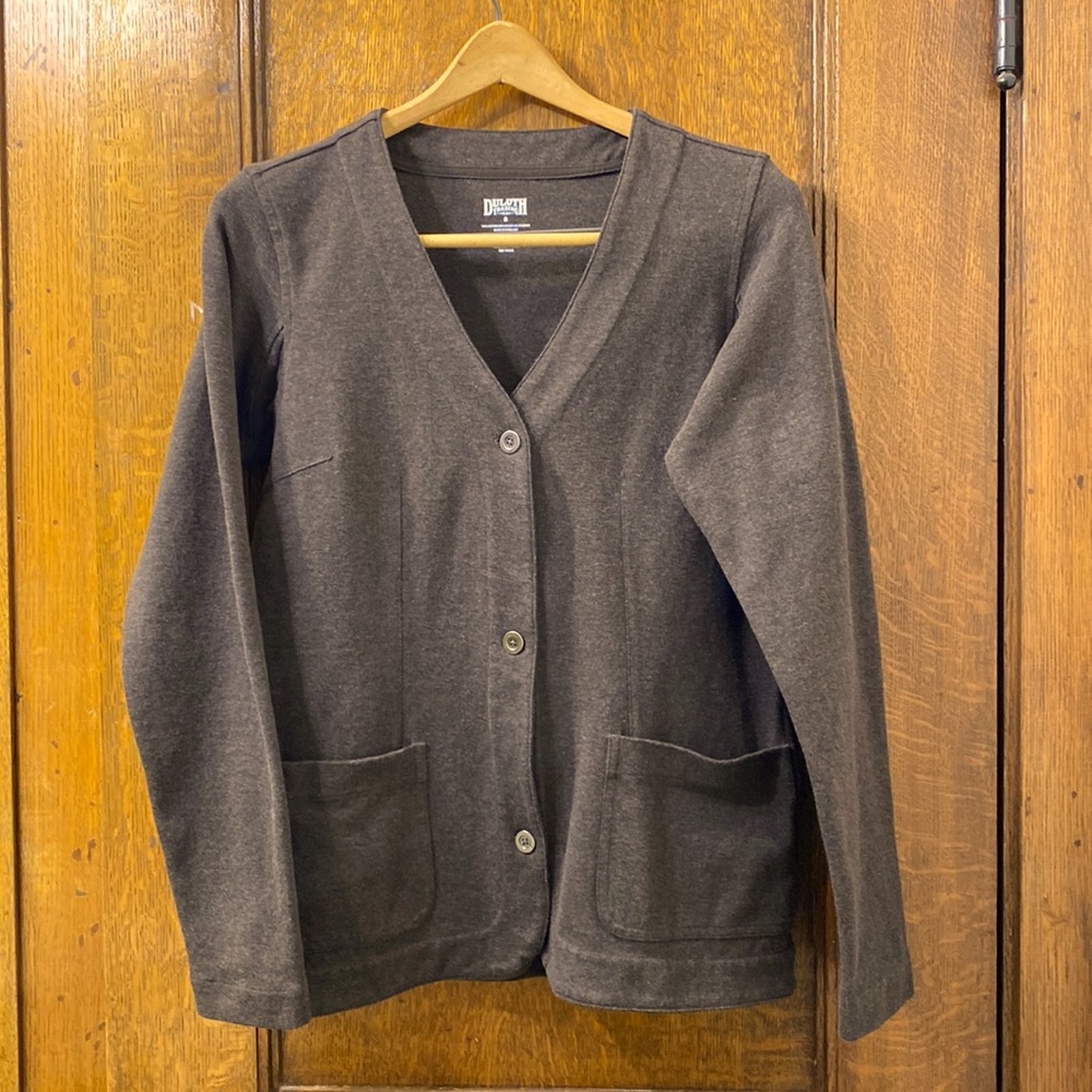 Duluth Trading Company ~ Woman’s Small Jacket style Cardigan ~ Dark Brown